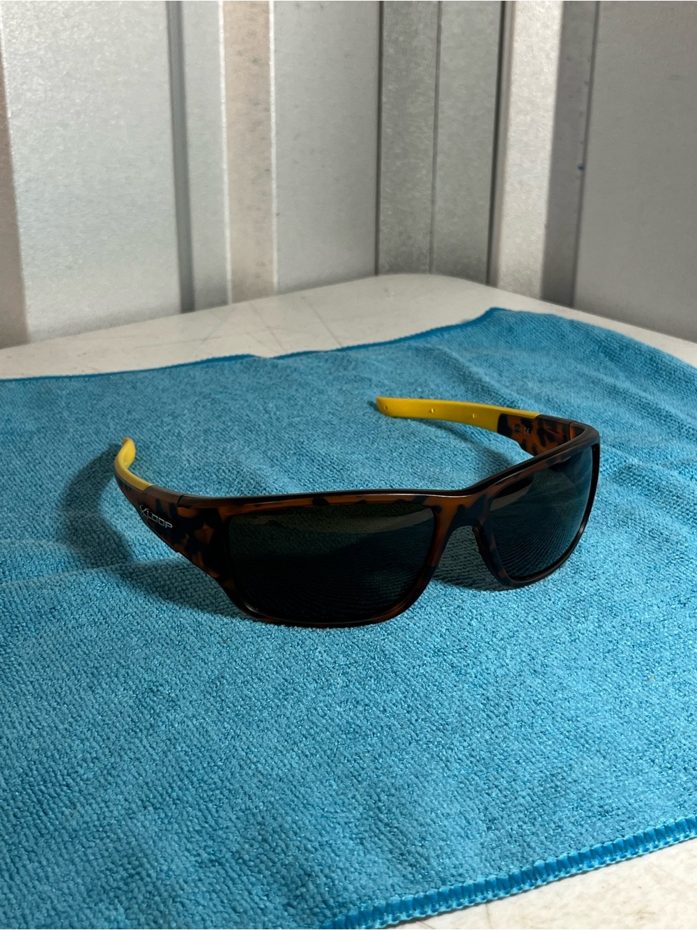 XLoop Sport Wrap Sunglasses Tortoise Yellow Black Smoke Lens